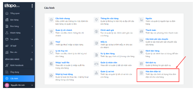 Cấu hình - Cách sử dụng hóa đơn điện tử