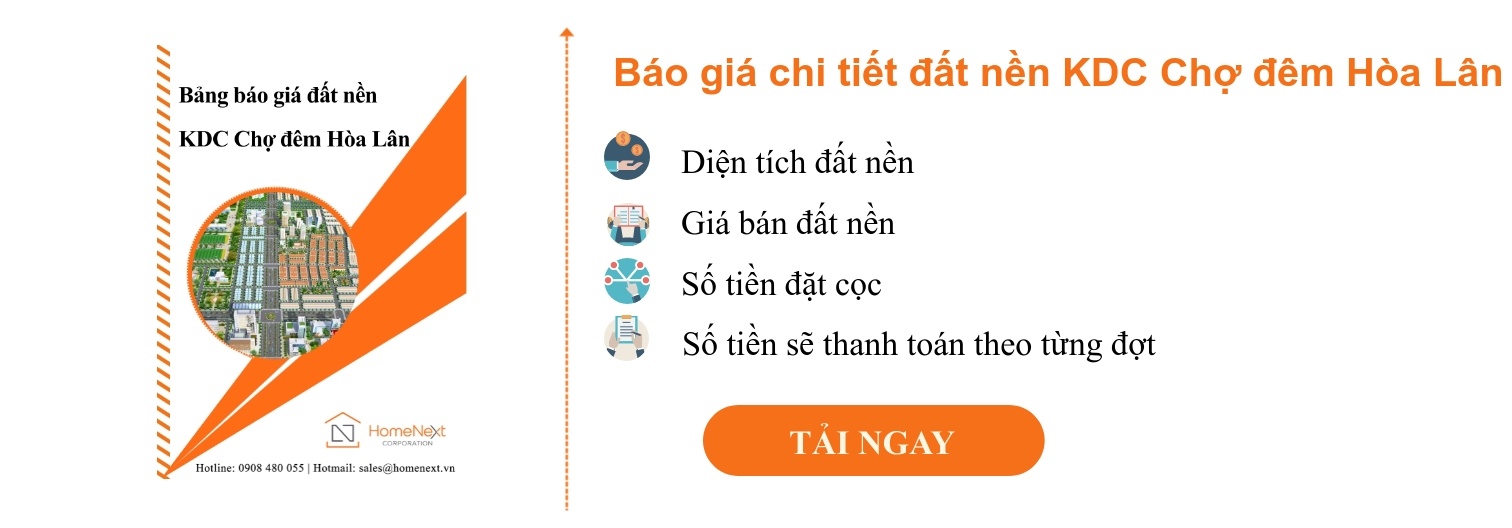 Báo giá đất nền KDC Chợ đêm Hòa Lân