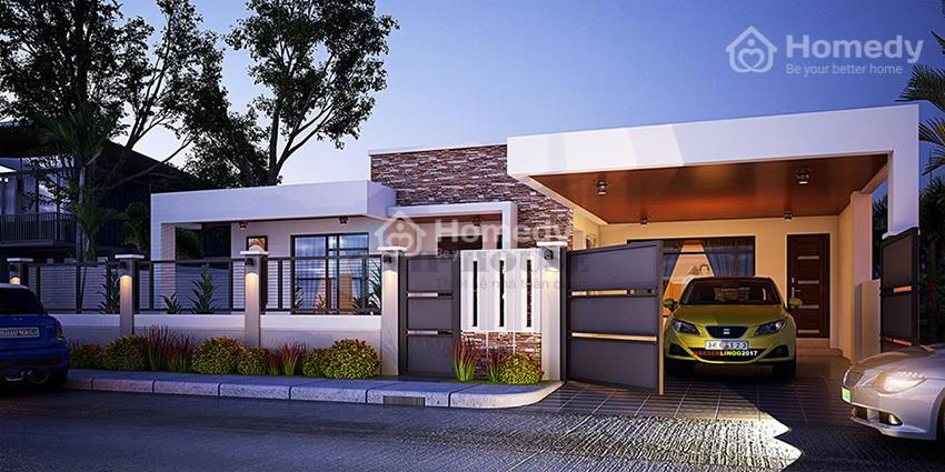 Mẫu nhà cấp 4 100m2 3 phòng ngủ phong cách Châu  u