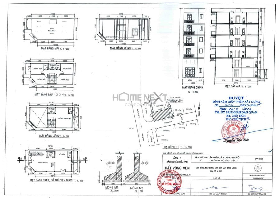 Mẫu bản vẽ xin phép xây dựng