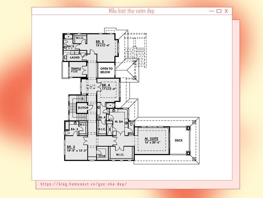 Bản vẽ thiết kế phòng óc trong biệt thự