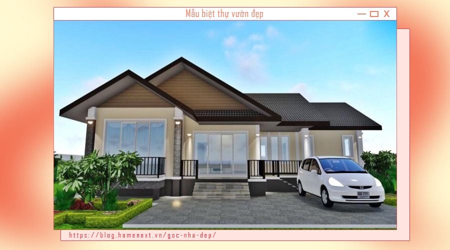 Mẫu biệt thự nhà vường phong cách Bungalow