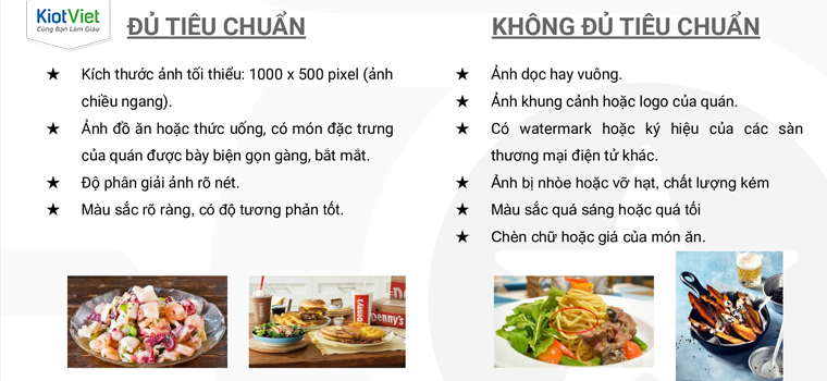 Go Food có những yêu cầu riêng về chất lượng hình ảnh