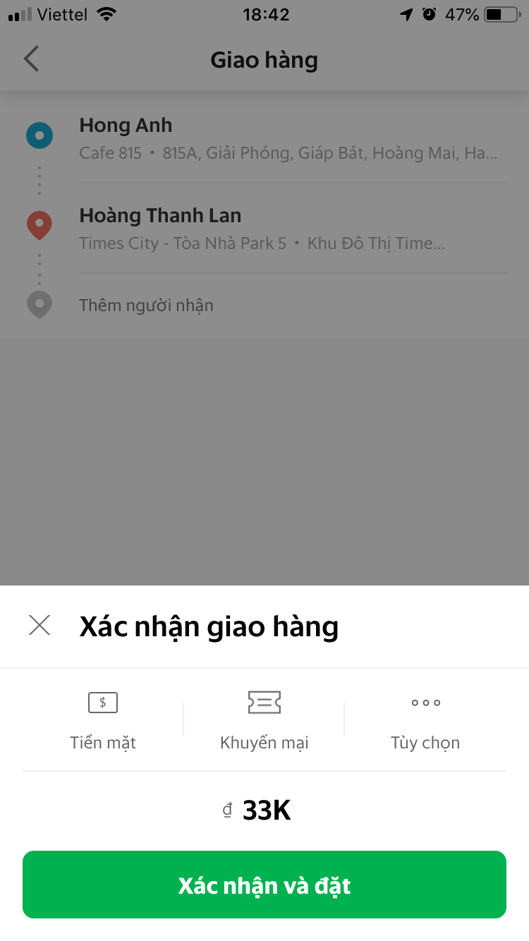 Bấm xác nhận và đặt để hoàn tất