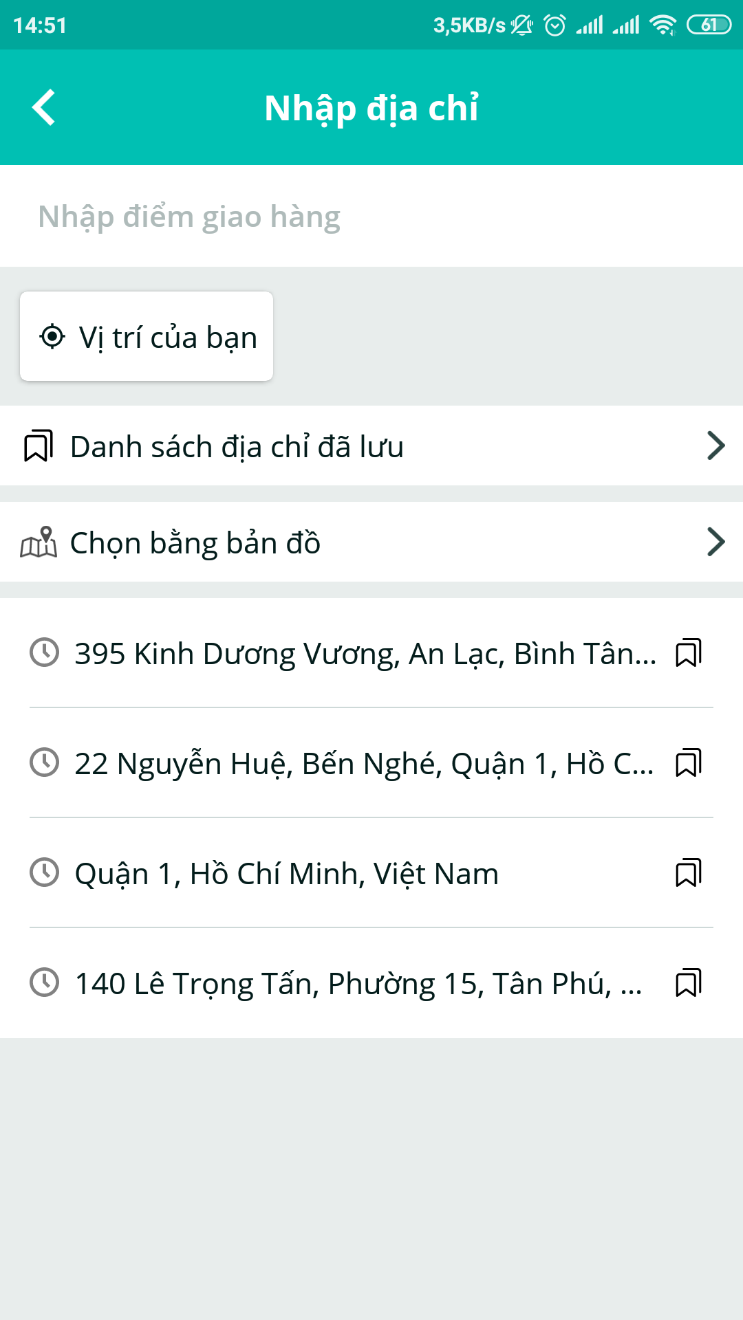 Nhập chính xác thông tin địa chỉ