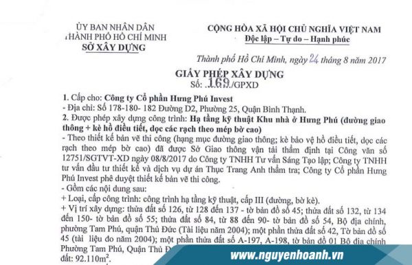 giấy phép xây dựng dự án