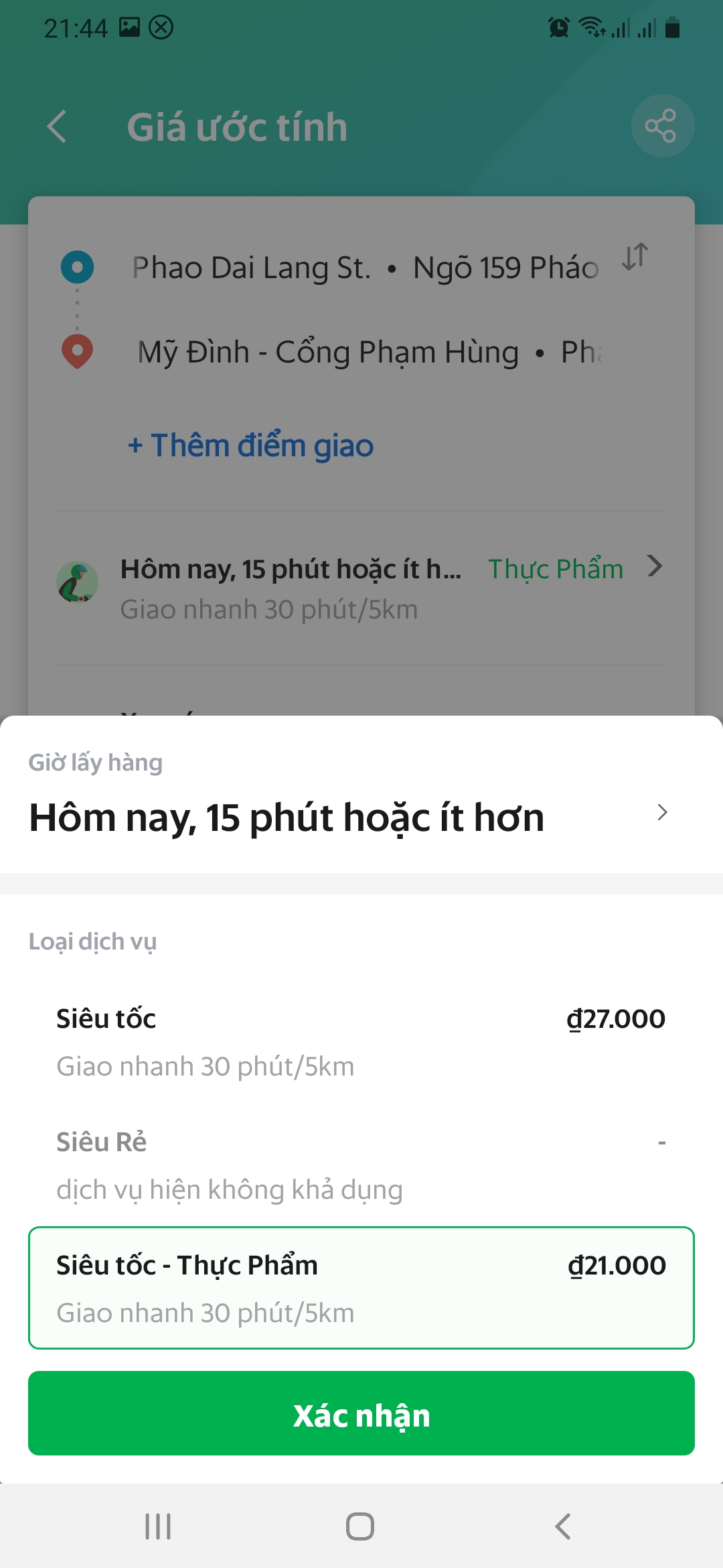 grab express siêu tốc đồ ăn