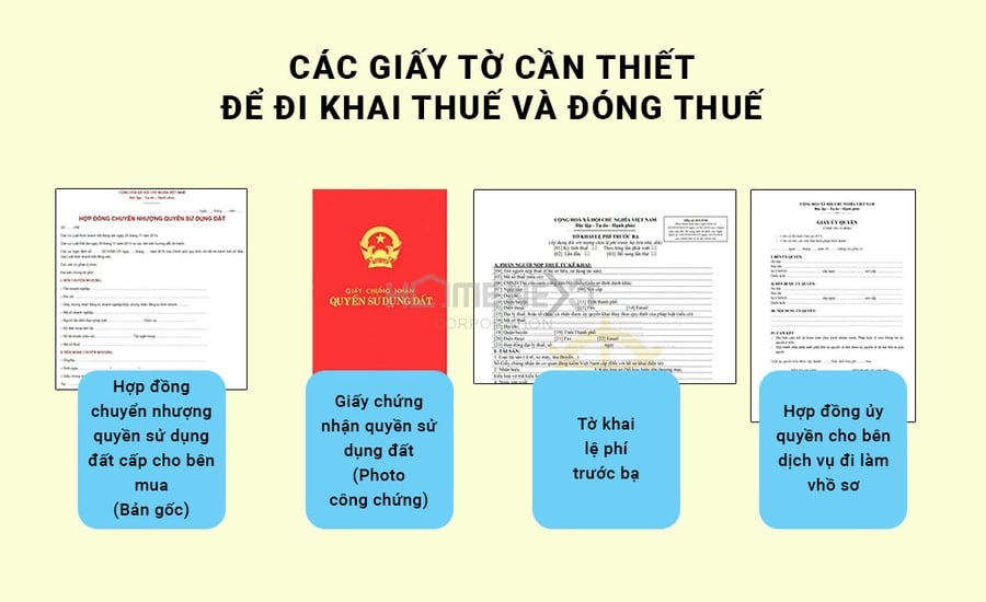 giấy tờ cần thiết để khai thuế và đóng thuế