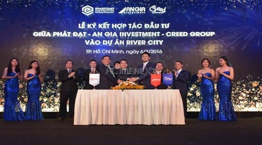 Lễ ký kết hợp tác ba bên đầu tư dự án River City giữa Phát Đạt, An Gia và Creed Group