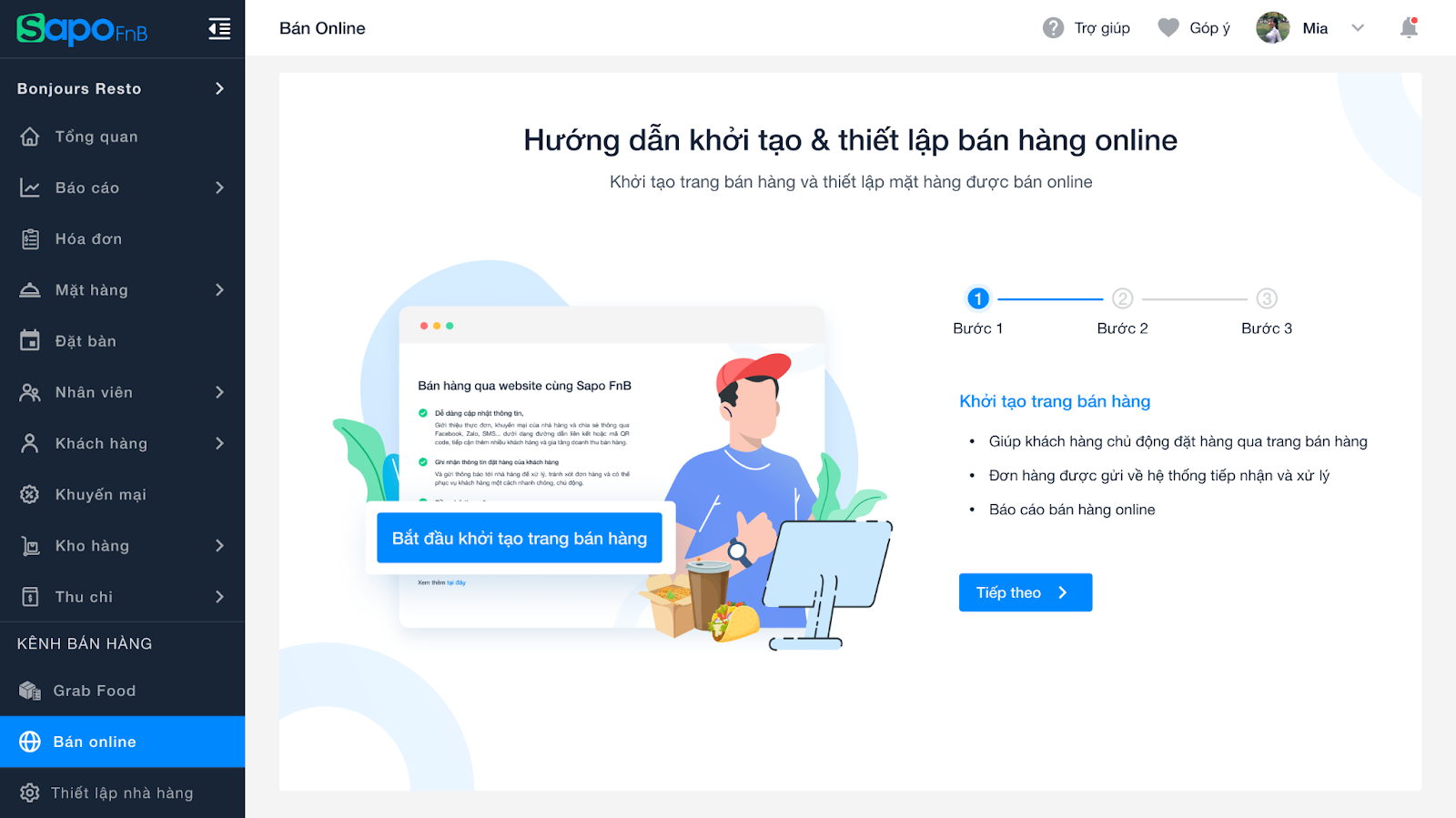 khởi tạo web order