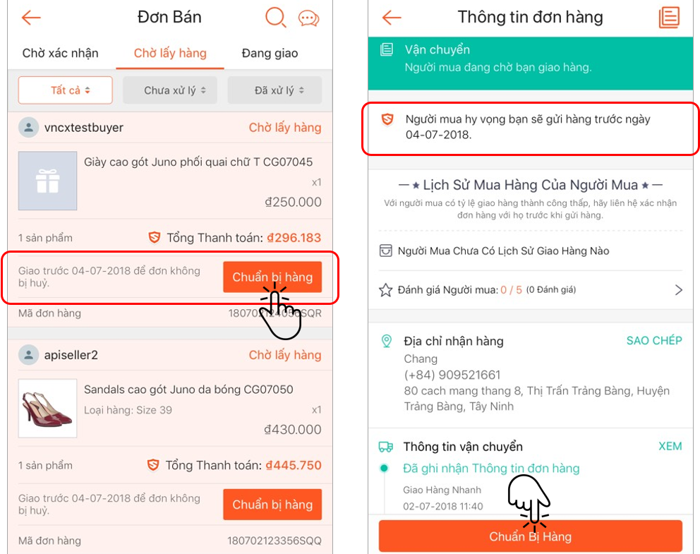 Kiểm tra đơn hàng Shopee