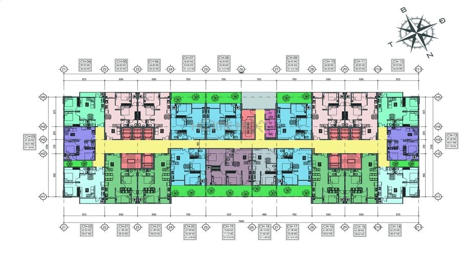 Mặt bằng tầng tầng 3 dự án Tecco Home An Phú