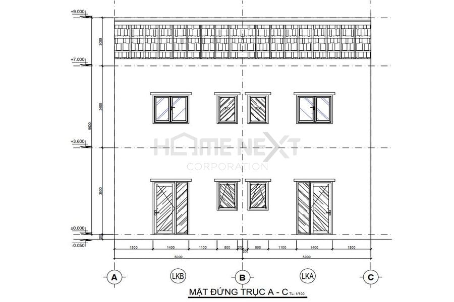 Bản vẽ mặt bằng nhà phố liên kế dự án Đại Phước Molita