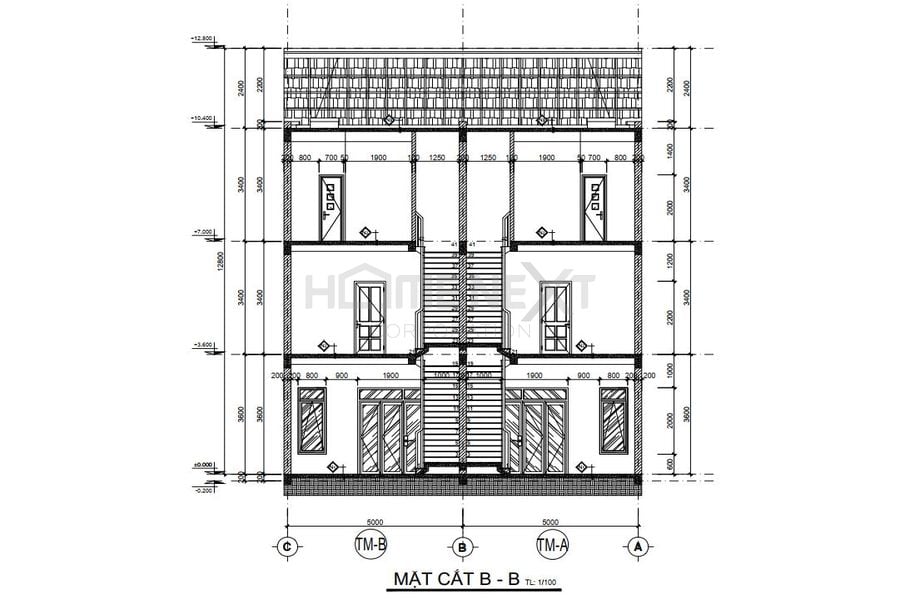 Bản vẽ mặt bằng nhà phố thương mại Đại Phước Molita