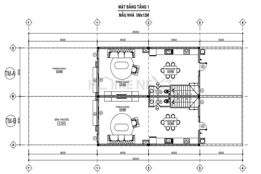 Bản vẽ mặt bằng nhà phố thương mại Đại Phước Molita