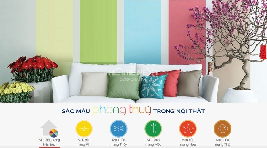 Vận dụng màu sắc trong thiết kế nội thất căn hộ