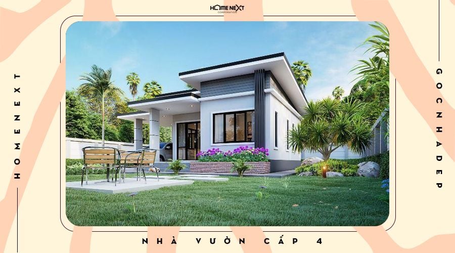 Thiết kế sân vườn nhà cấp 4 đơn giản, gần gũi