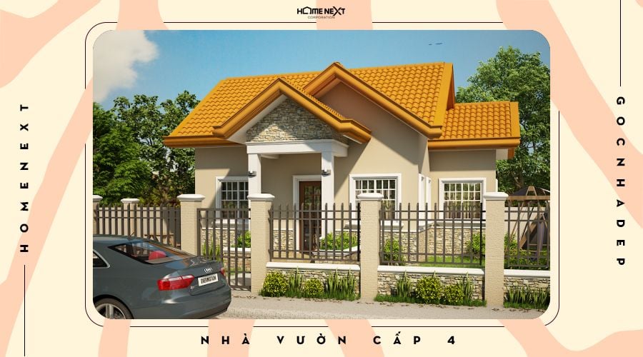 Nhà vườn cấp 4 phong cách Bungalow