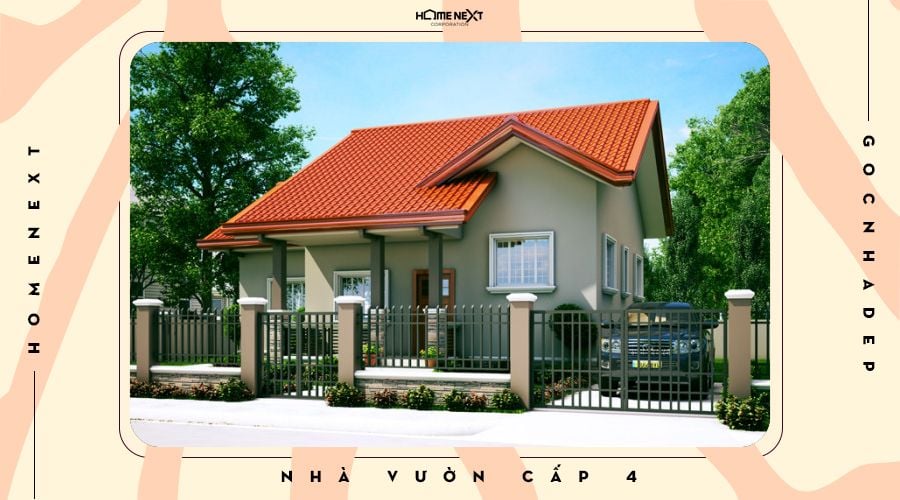 Mặt tiền của nhà vườn cấp 4