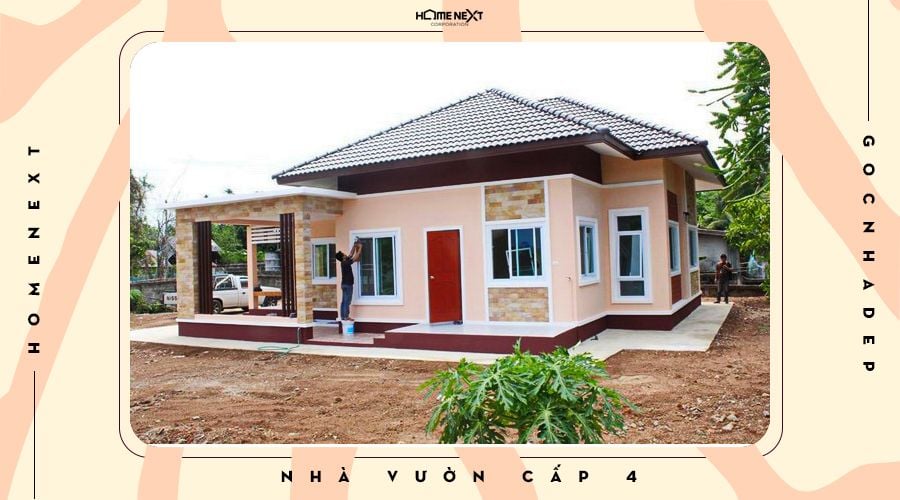 Căn nhà cấp 4 đẹp đang được xây dựng