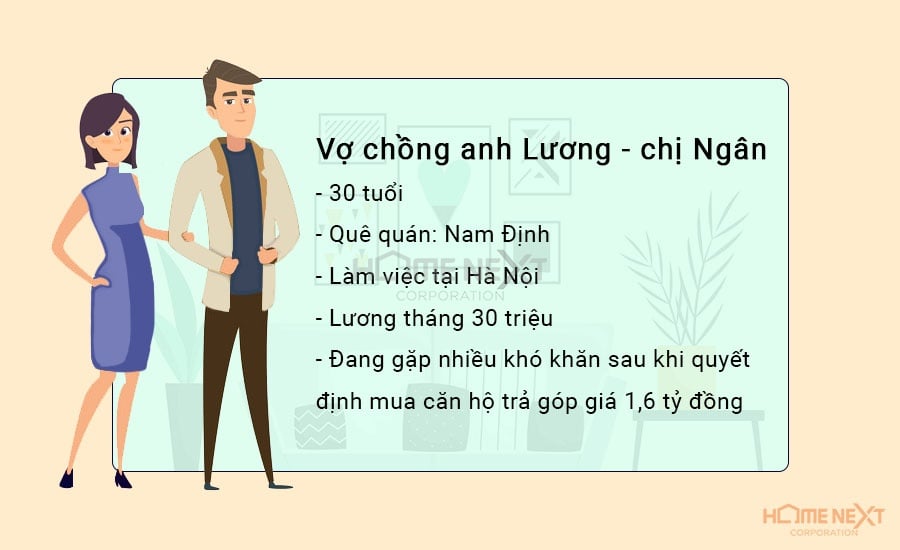 LƯƠNG 30 TRIỆU/THÁNG, VỢ CHỒNG CỐ MUA TRẢ GÓP CĂN HỘ 1,6 TỶ ĐỒNG