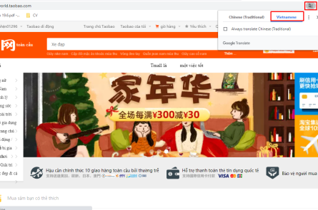 mua hàng trên Taobao bằng tiếng Việt