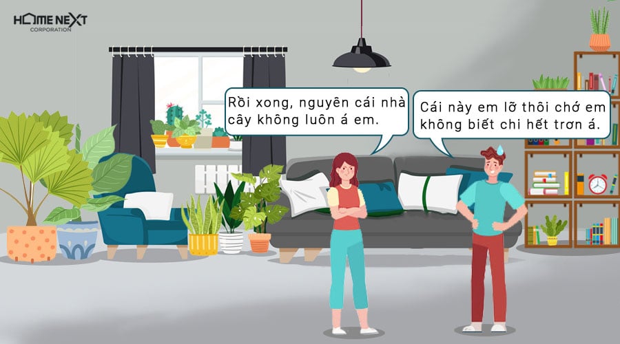 Linh phàn nàn về căn phòng nhiều cây của Bảo