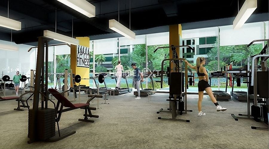 Phòng tập gym được thiết kế hiện đại