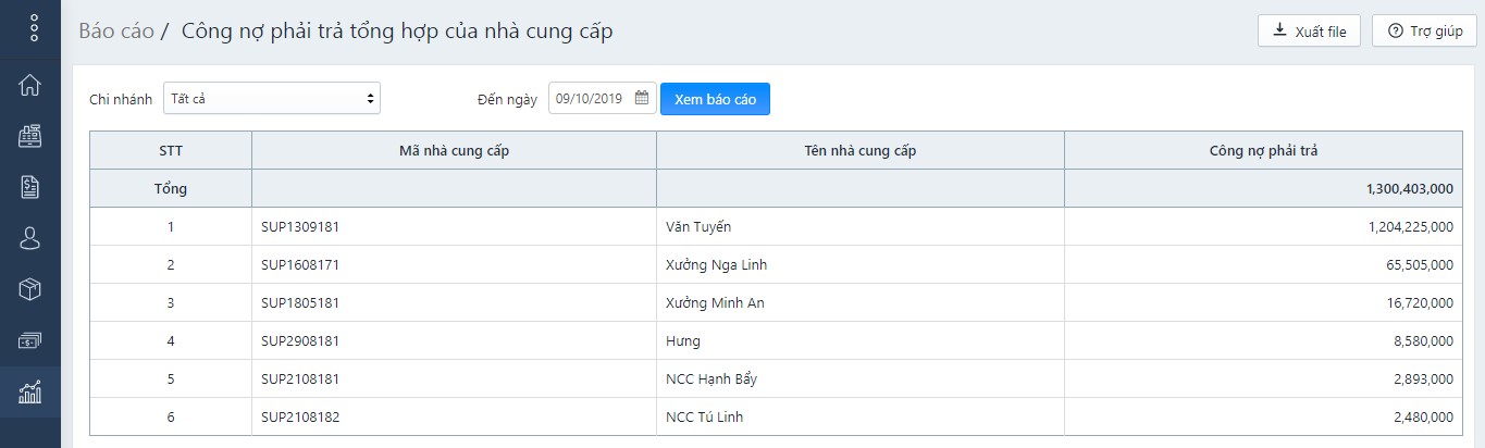 phần mềm quản lý công nợ