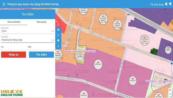 Tra cứu quy hoạch Bình Dương trên ứng dụng