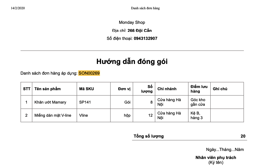 quy trình xuất kho hàng bán