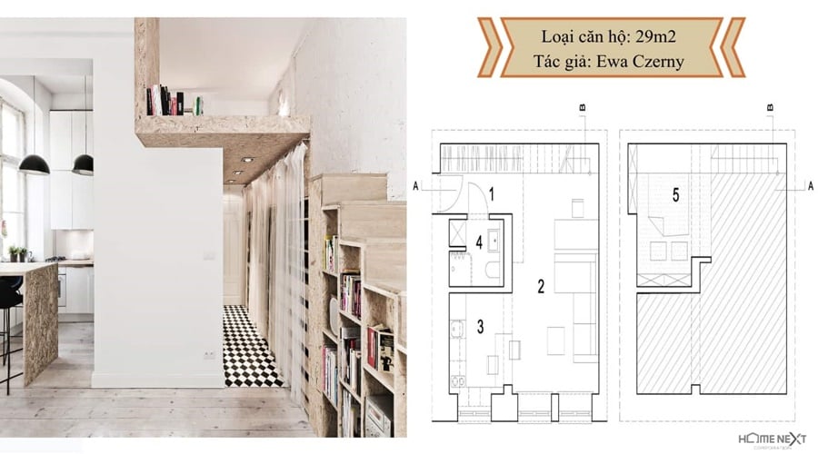 Căn hộ Ewa Czerny, Ba Lan (29m²)