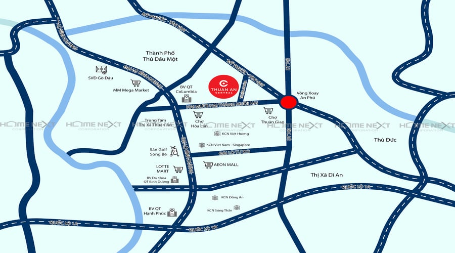 Vị trí dự án Thuận An Central