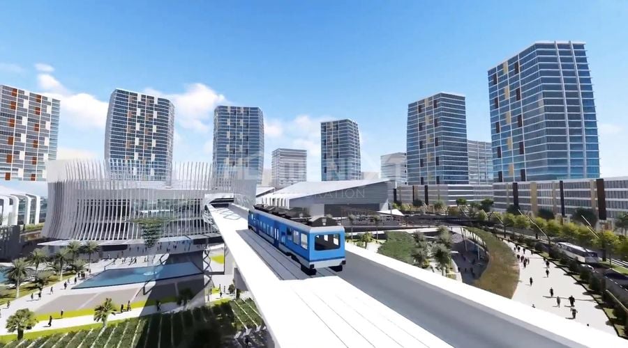 Nhà ga trung tâm kết nối lưu thông với tuyến Metro Suối Tiên