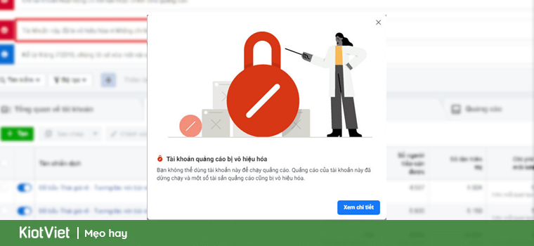 Tài khoản quảng cáo bị vô hiệu hóa