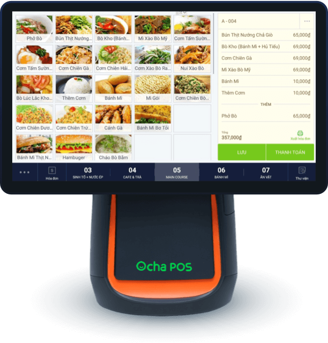 ocha pos có giao diện dễ nhìn