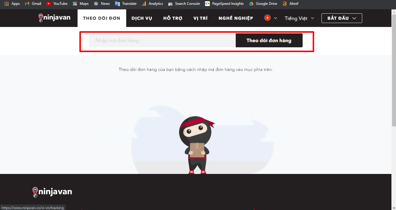 tra cứu vận đơn ninjavan
