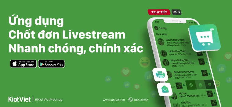 Ứng dụng chốt đơn khi livestream