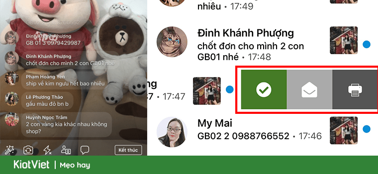 Ứng dụng chốt đơn livestream KiotViet