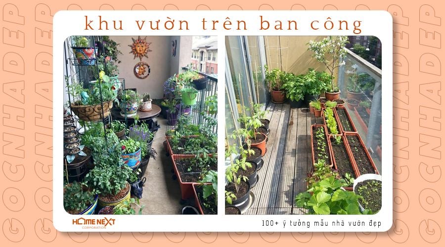 khu vườn trên ban công đẹp