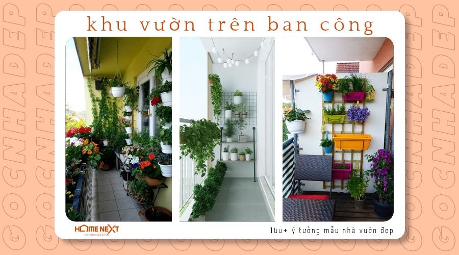 khu vườn trên ban công đẹp